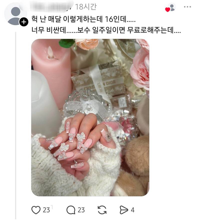 현재 스레드 난리난 16만4천원 짜리 네일아트..JPG | 인스티즈