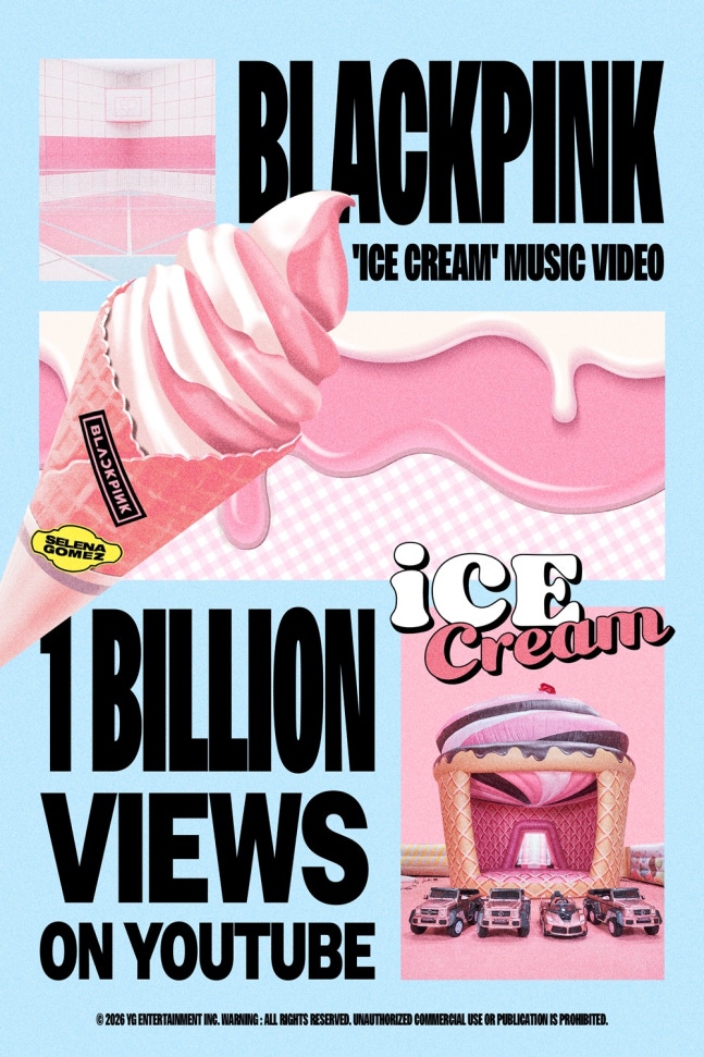 [정보/소식] 블랙핑크 'Ice Cream' 뮤직비디오 10억뷰 돌파..통산 10번째 10억뷰 | 인스티즈