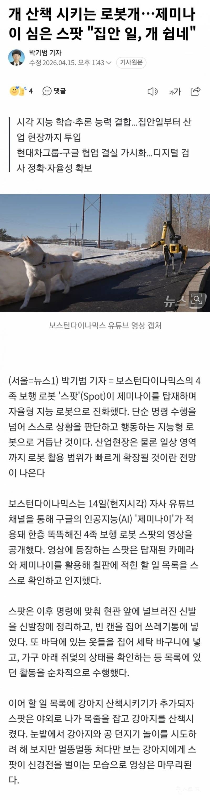 🐶개 산책 시키는 로봇개 | 인스티즈