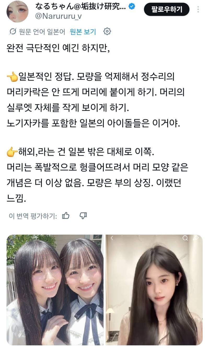 요즘 일본젠지들의 미적기준이라는 머리숱..JPG | 인스티즈