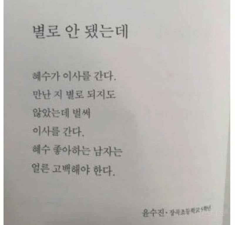 느낌있는 초등학생들의 시 (ㅇㄱㅈㅇ) | 인스티즈