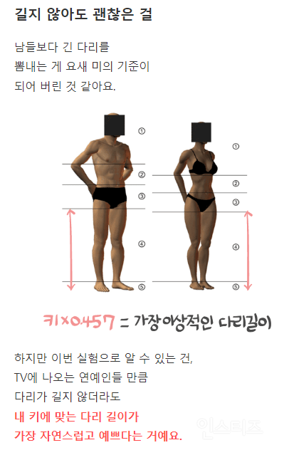 💥남녀 다리길이에 따른 매력도를 조사한 연구결과 | 인스티즈