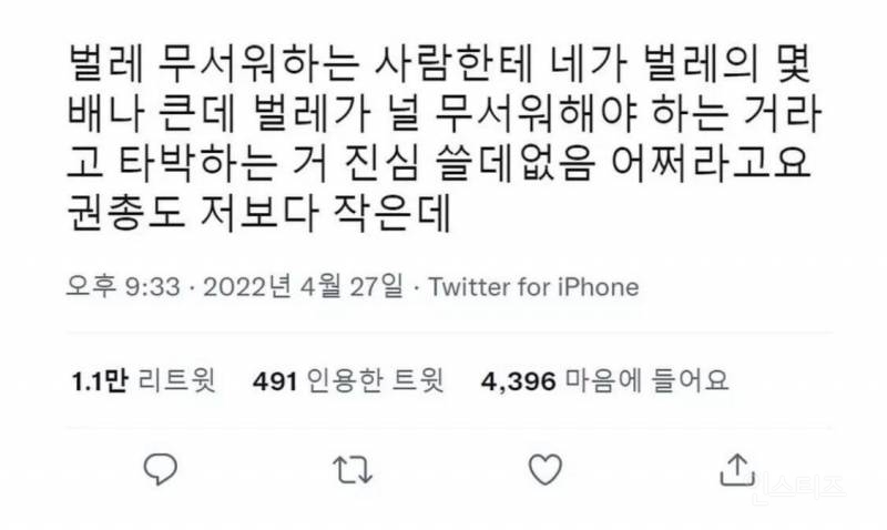 벌레 무서워하는 사람한테.twt | 인스티즈