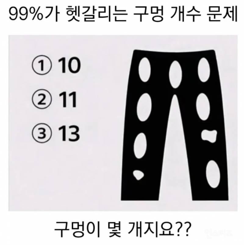 99%가 틀리는 구멍 개수 문제 | 인스티즈