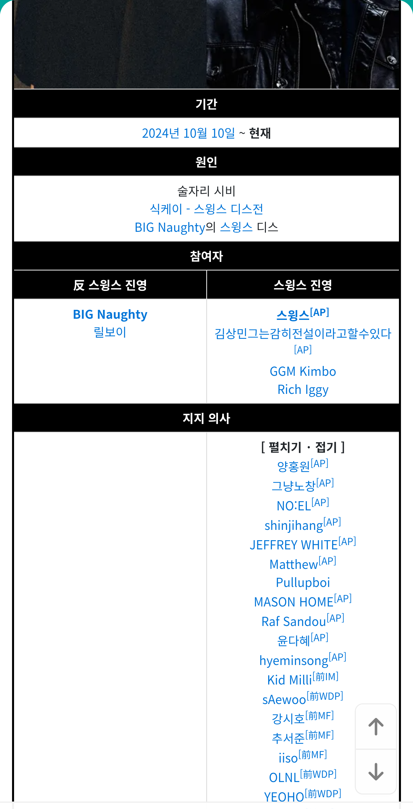 [잡담] 아니 씨 스윙스 나무위키 개웃기네ㅋㅋㅋㅋㅋㅋㅋㅋ | 인스티즈