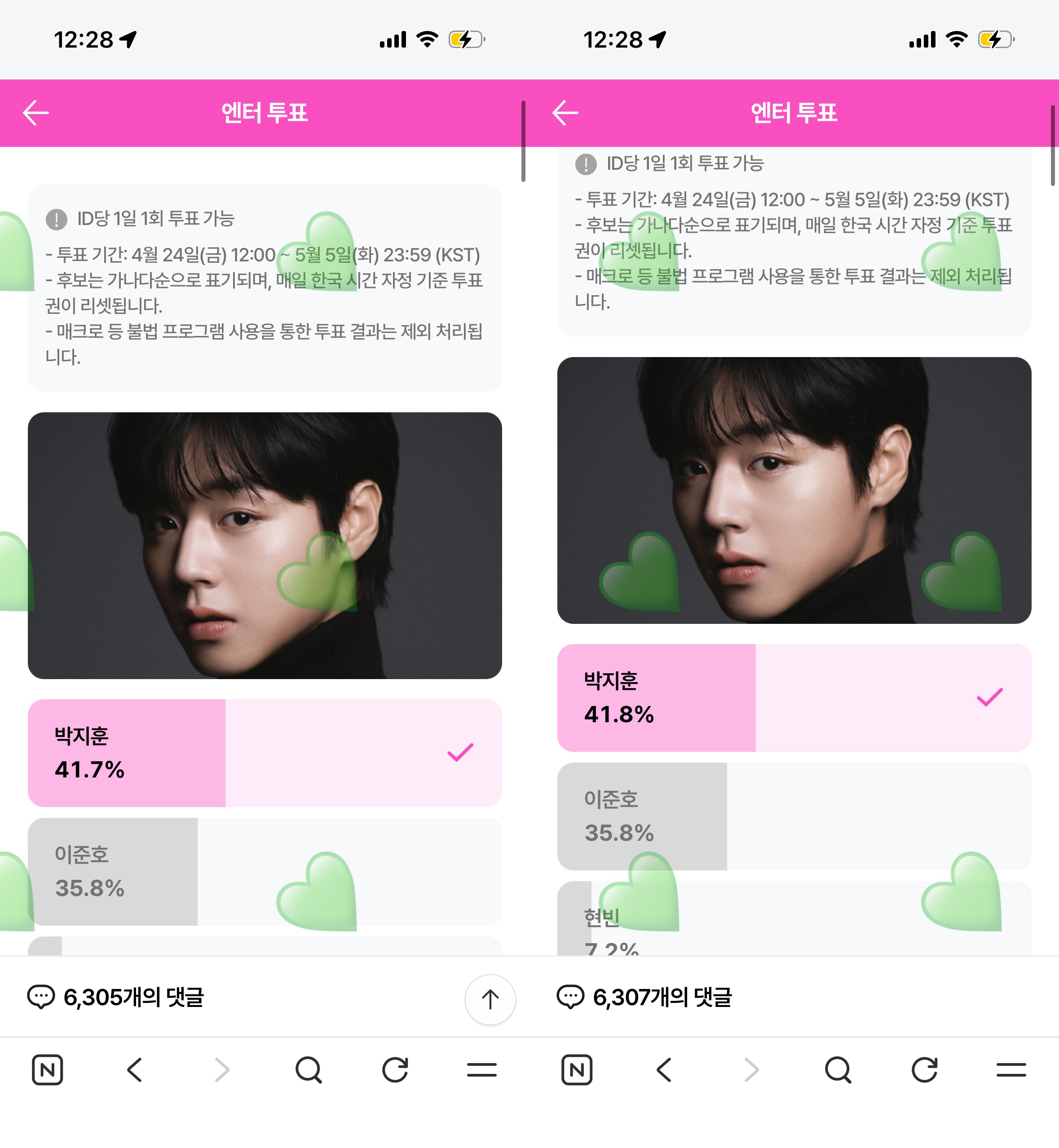[잡담] 위즈니 박지훈님 투표 완료💚 | 인스티즈