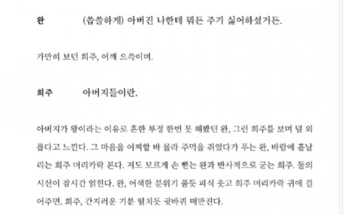 [잡담] 대군부인) 대본집 처음 사보는데 원래 지문이 저렇게 길게 있어?? | 인스티즈