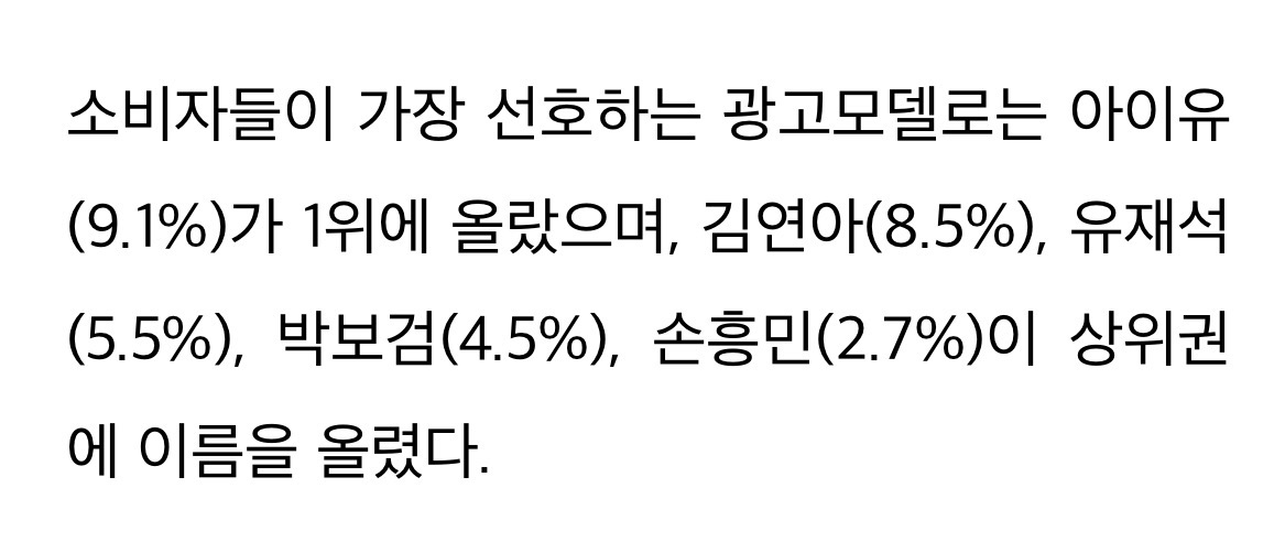[잡담] 업무때문에 뭐 보다가 작년 광고모델 코바코 순위 보는데 | 인스티즈