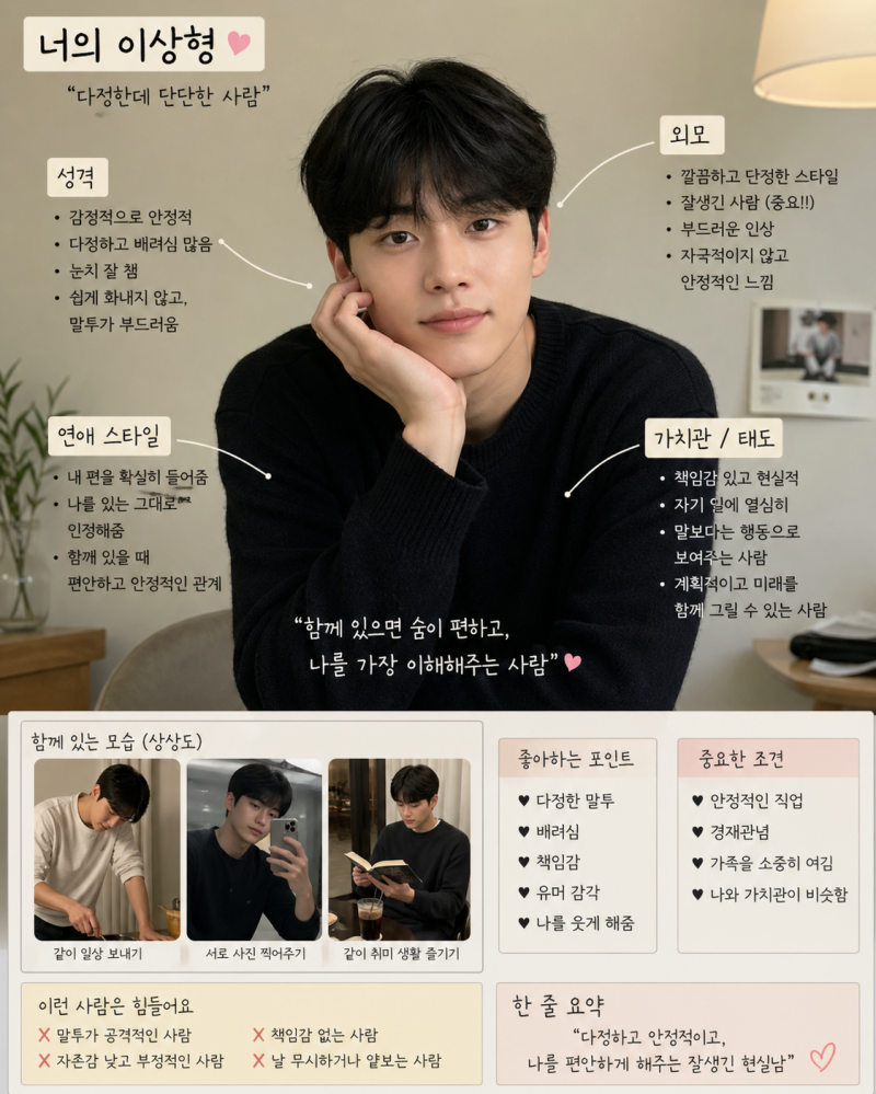 [잡담] 챗지피티한테 지금까지의 대화로 이상형 그려달라고 해봄 | 인스티즈