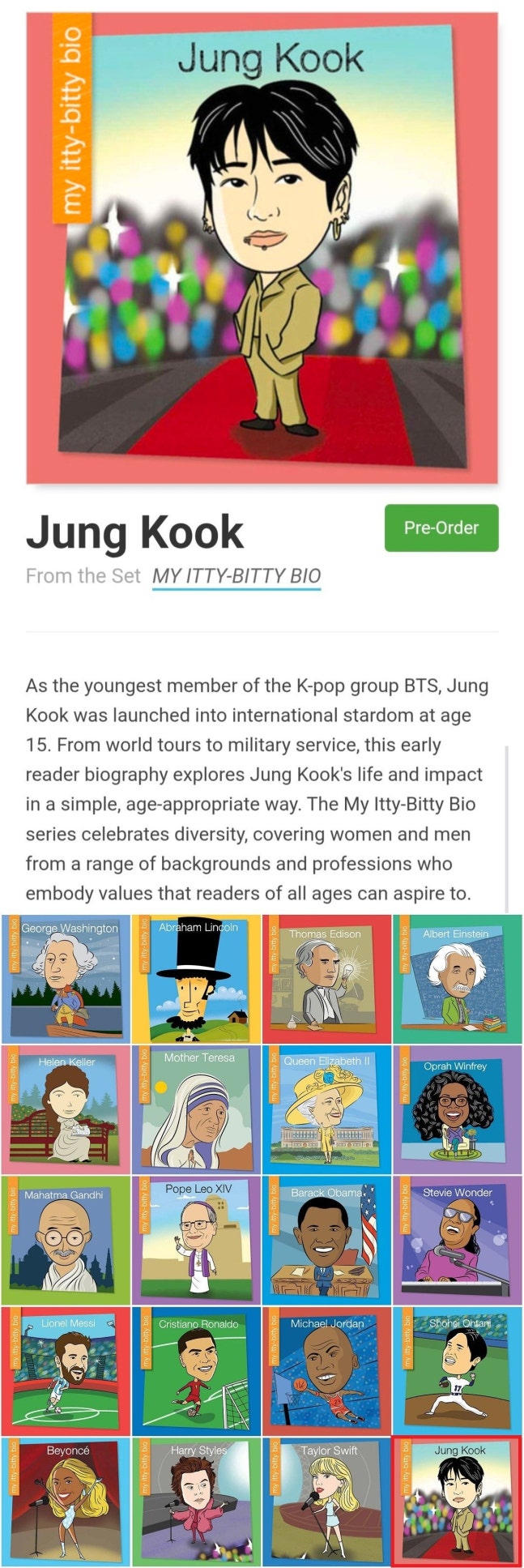[정보/소식] BTS 정국, 美 아동 위인전 주인공 됐다…"15세에 세계적 스타덤” | 인스티즈