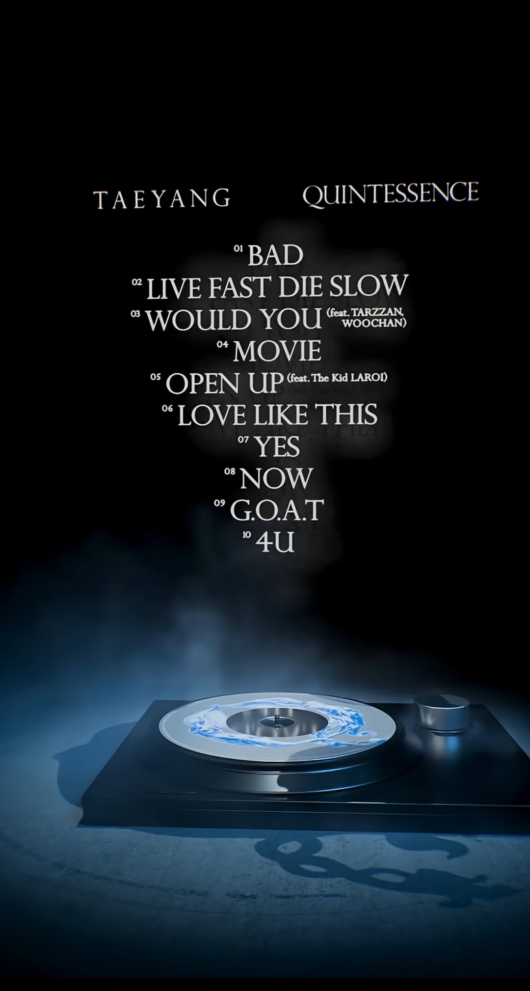 [정보/소식] 태양 정규앨범 QUINTESSENCE TRACKLIST | 인스티즈