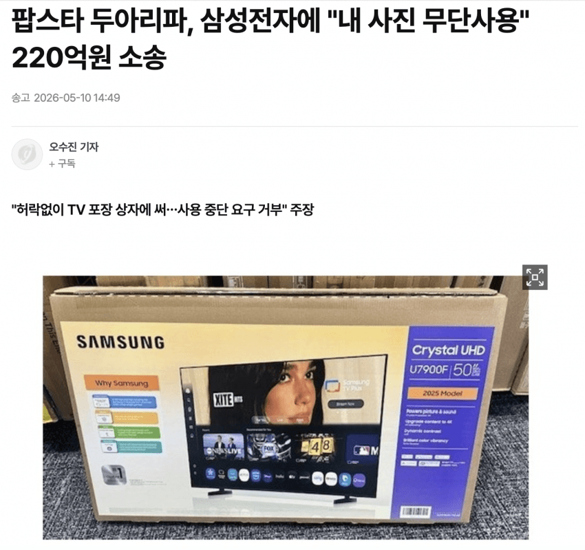 [정보/소식] 두아 리파에게 소송당한 국내 대기업 | 인스티즈