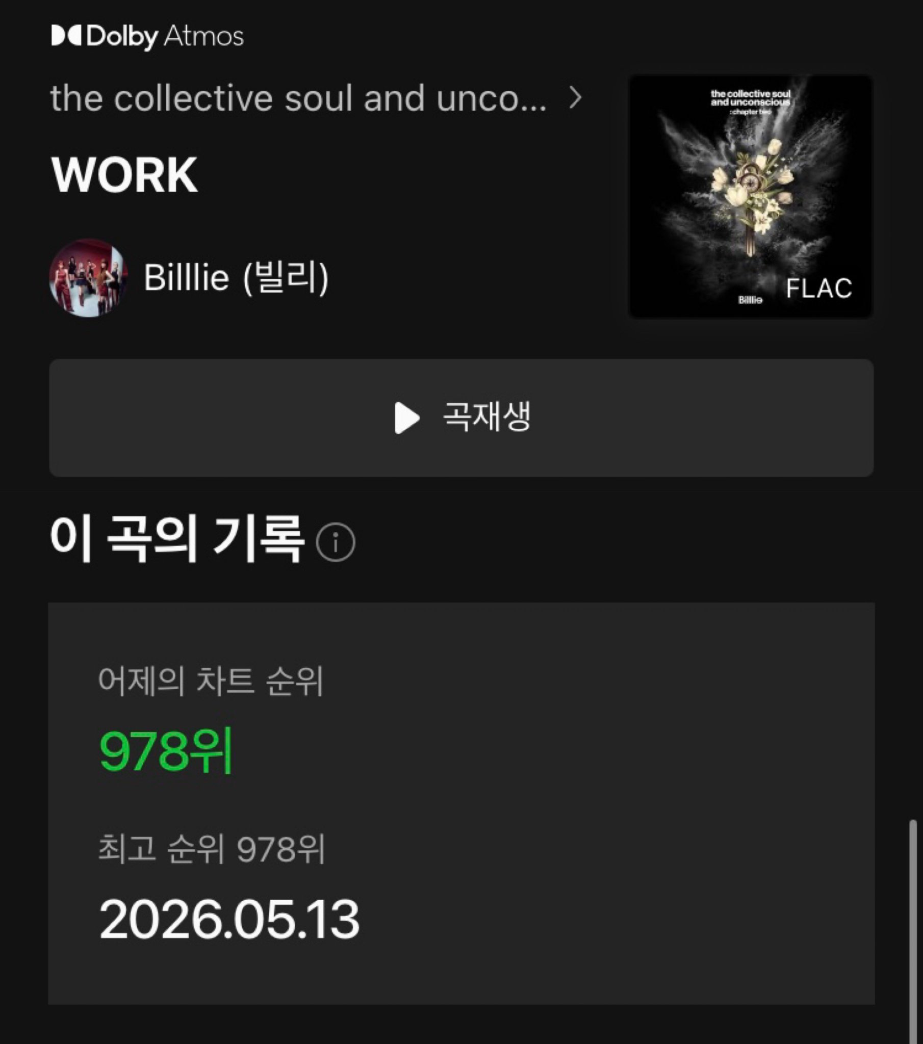 [잡담] 빌리 work 천위 진입했네 | 인스티즈
