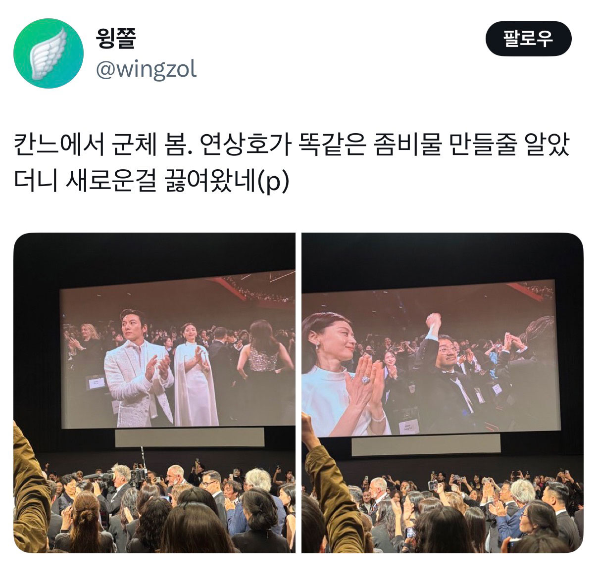 오늘 칸에서 첫 상영한 영화 <군체> 초반 후기 | 인스티즈
