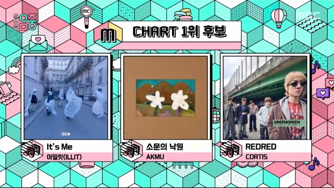 [잡담] 음악중심 5월 셋째주 1위후보 악뮤 아일릿 코르리스 | 인스티즈