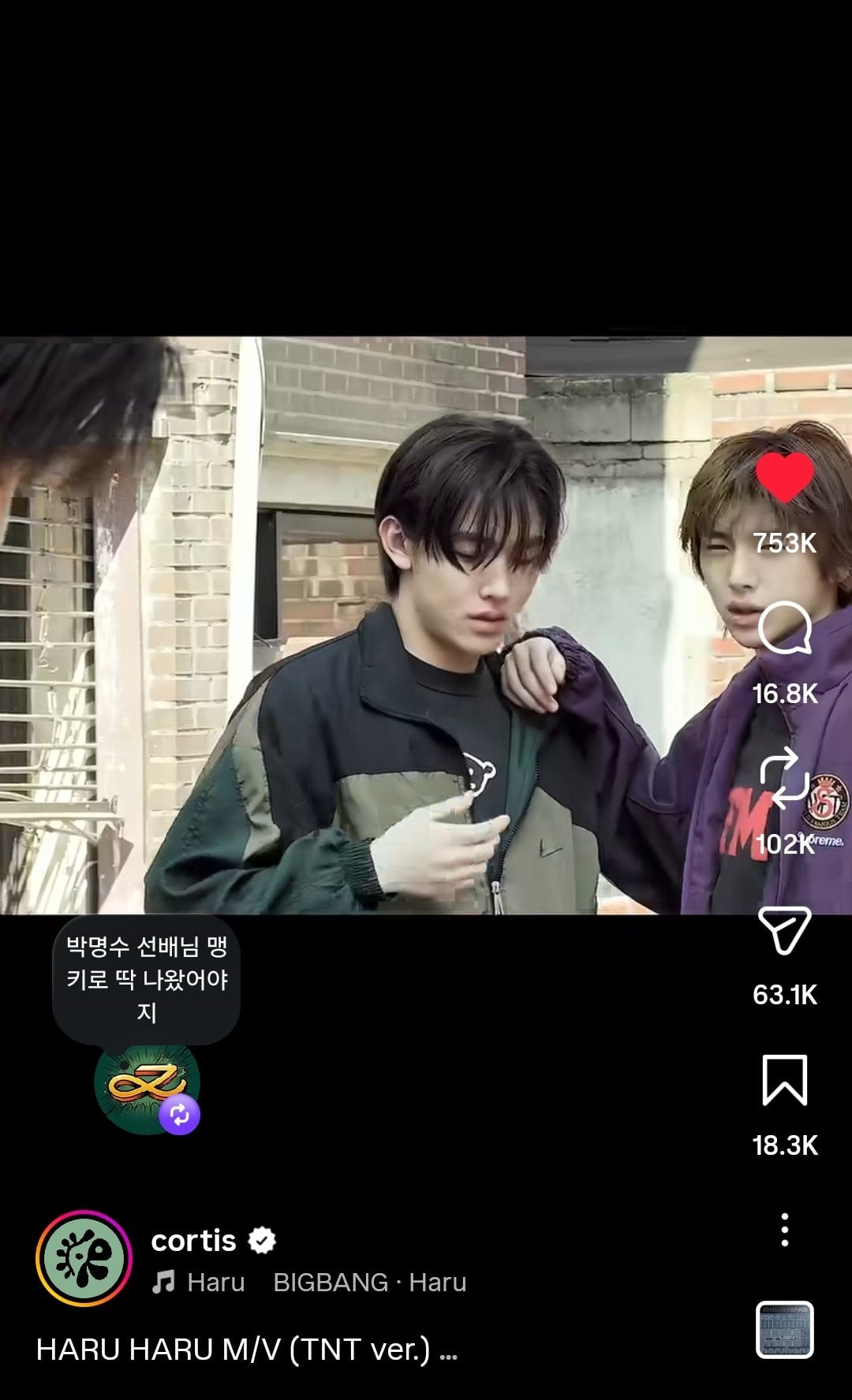 [잡담] 정국 코르티스 하루하루 Mv 리포스트하고 멘트도 남김ㅋㅋㅋ | 인스티즈