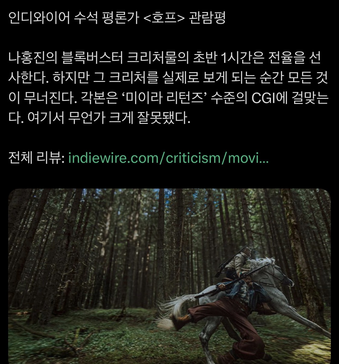 [잡담] 나홍진 감독 호프 관람평 봄? | 인스티즈