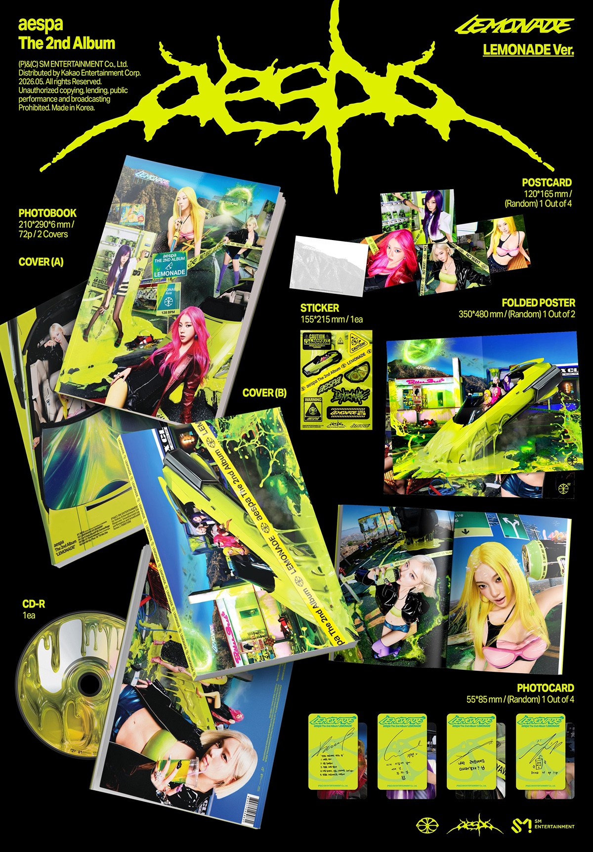 [정보/소식] aespa 에스파 'LEMONADE' Album Details (LEMONADE Ver.) Preview | 인스티즈