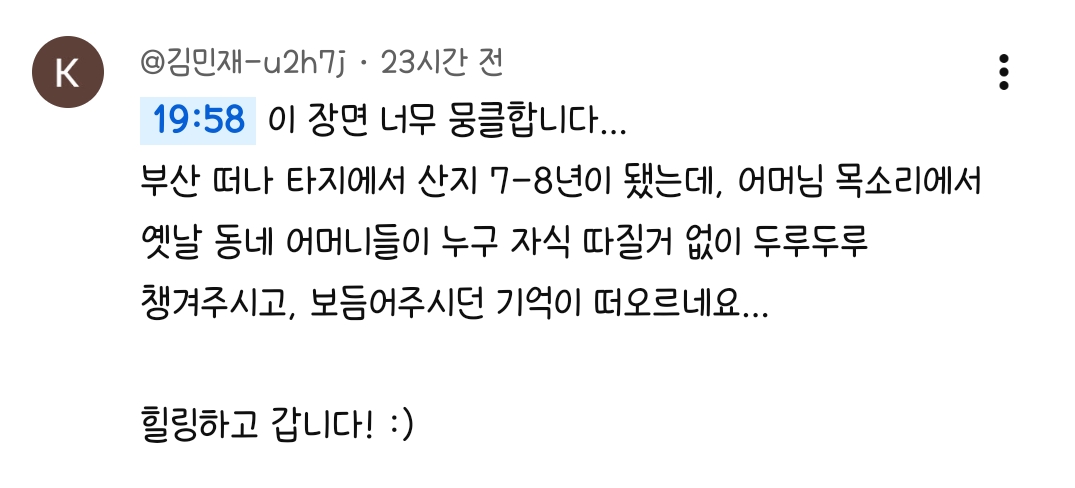 [잡담] 리센느 원이 유튜브 가장 최근 영상 진짜 힐링 되고 좋은데 댓글들도 | 인스티즈