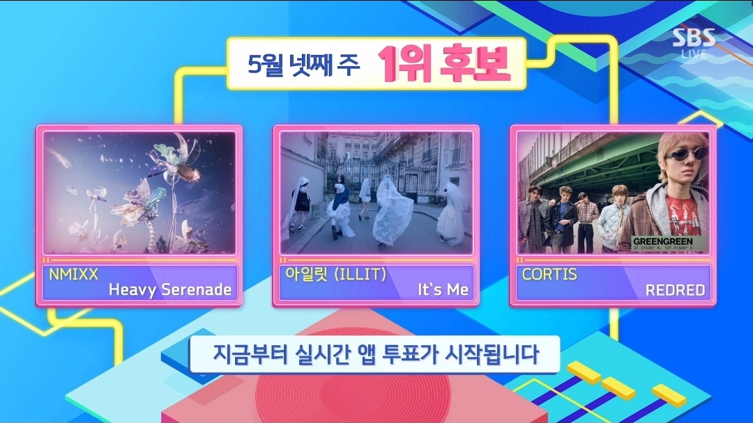 [잡담] 인기가요 5월 넷째주 1위후보 아일릿 엔믹스 코르티스 | 인스티즈