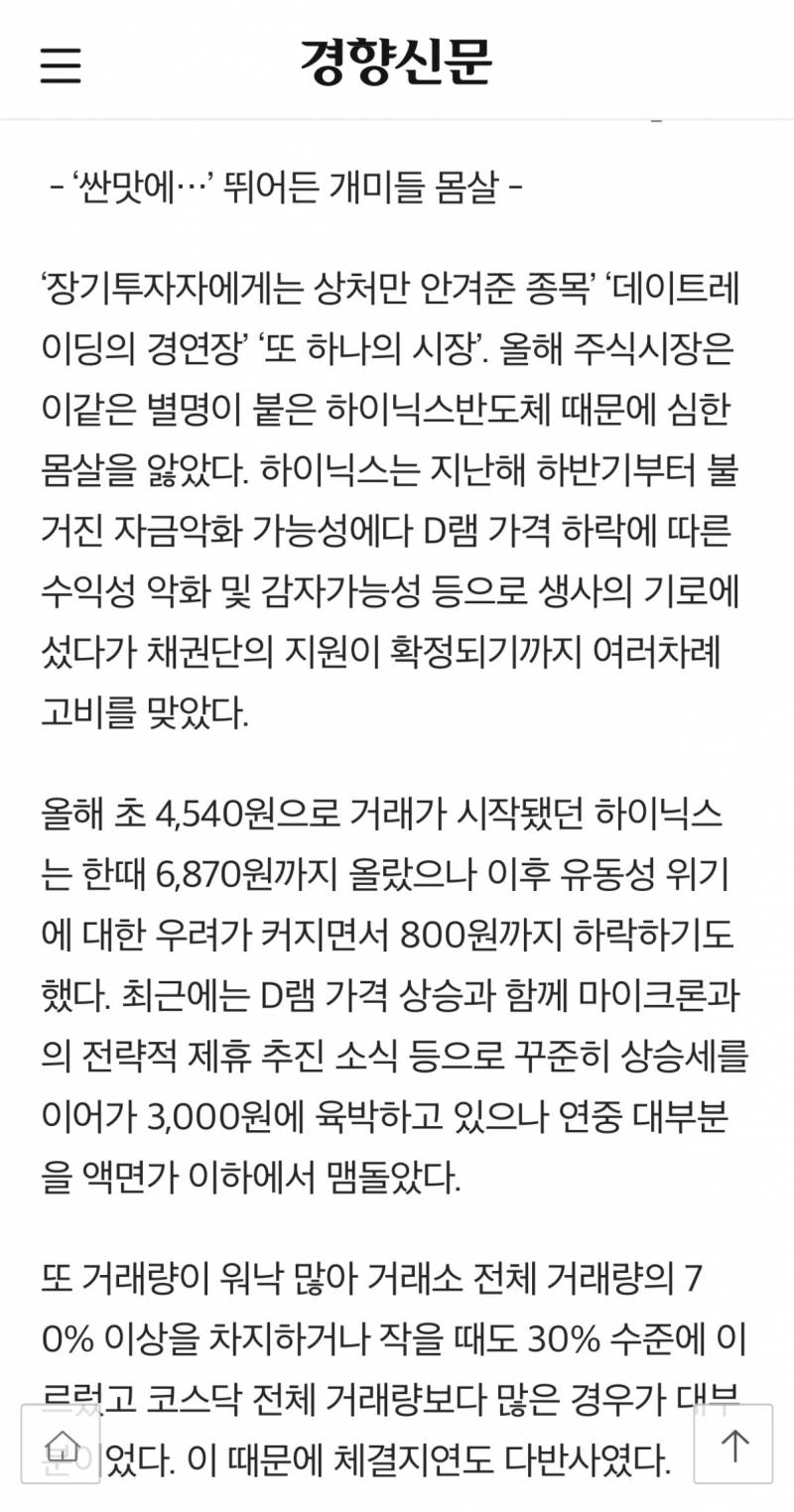 [잡담] 하이닉스 2001년도 뉴스 봐봐 | 인스티즈