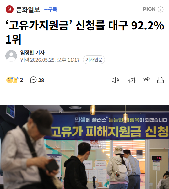 [정보/소식] 대구, 고유가지원금 신청률 92.2%로 1위 | 인스티즈