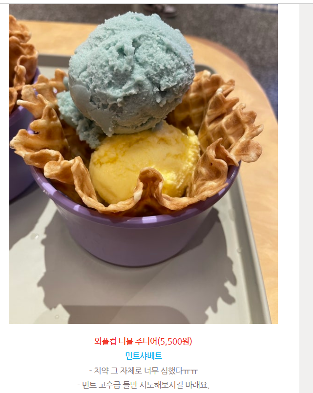 [잡담] 베스킨라빈스 민트 샤베트 알아? 애플민트 말고 순수 민트샤베트 | 인스티즈