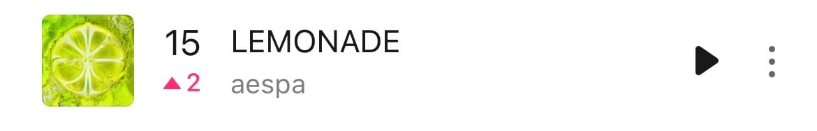 [정보/소식] 에스파 WDA, LEMONADE 멜론 탑100 12위, 15위 | 인스티즈