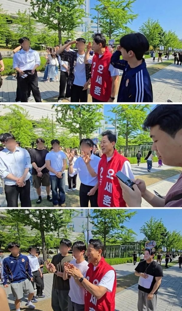 [잡담] 선거운동 중 일베들 손가락 따라한 오세훈 | 인스티즈