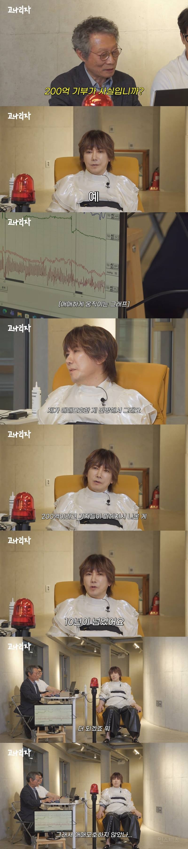 김장훈한테 거짓말 탐지기 부착하고 200억 기부한 거 아깝지 않냐고 물어봄ㅋㅋ | 인스티즈