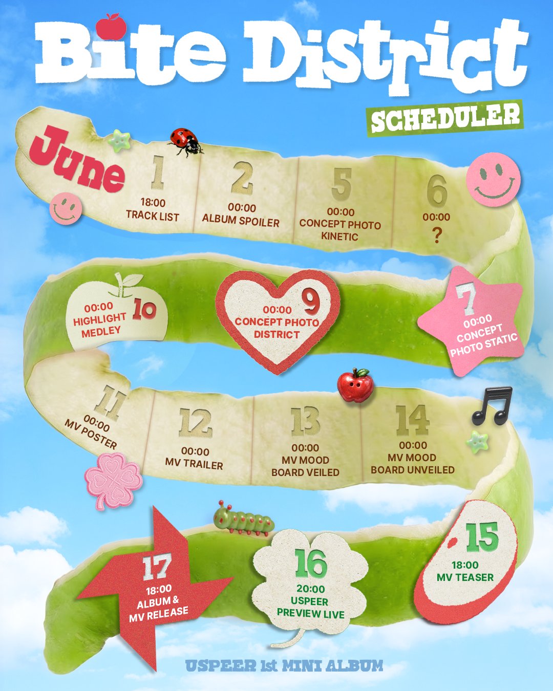 [정보/소식] PROMOTION SCHEDULER🍏USPEER 1st MINI ALBUM [BITE DISTRICT] | 인스티즈