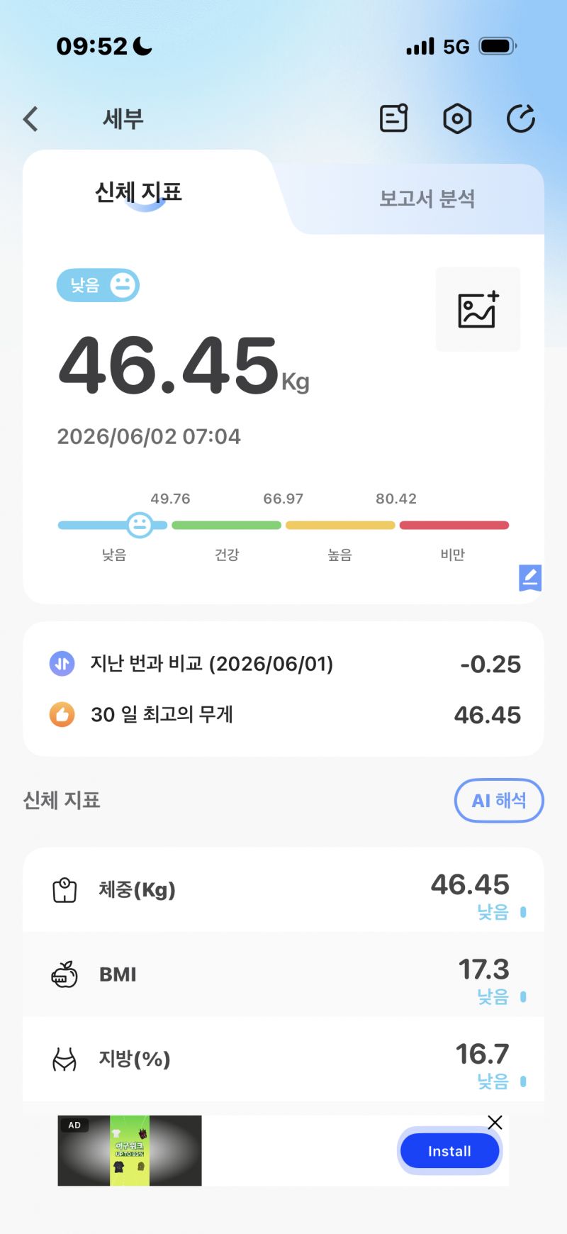 [잡담] 인생 최저 몸무게 달성했슴 | 인스티즈