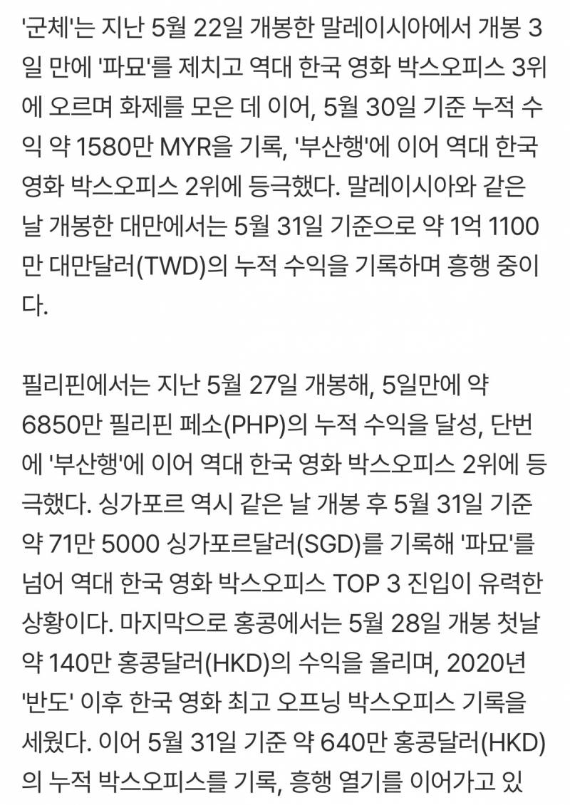 글로벌로 흥하고 있는 영화 군체 근황 | 인스티즈