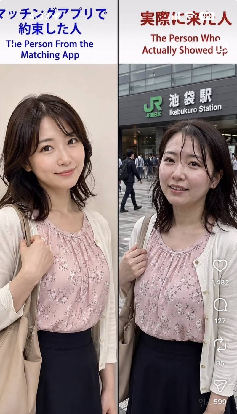 일본에서 화제인 인스타 vs 실물 차이 | 인스티즈