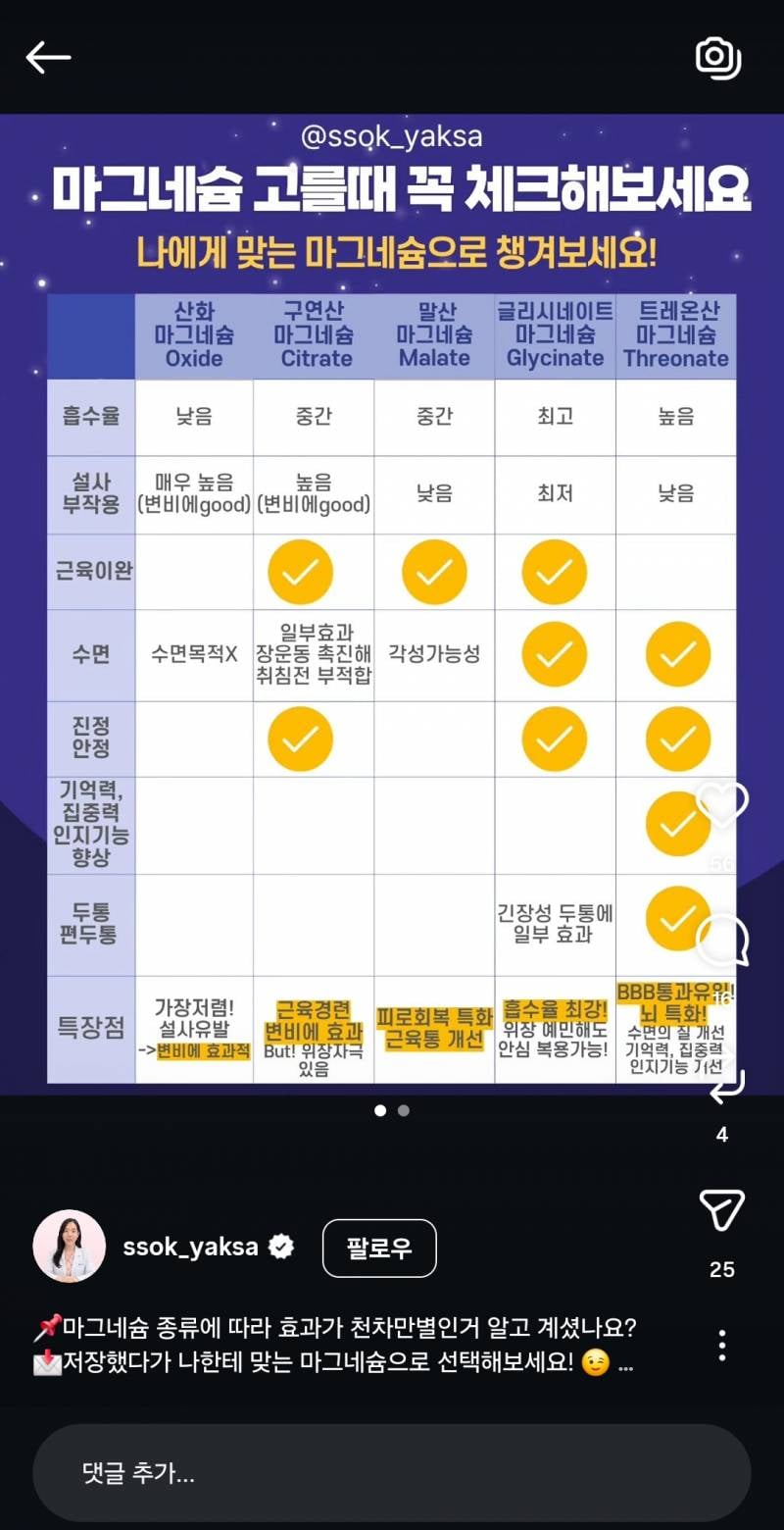 [잡담] 불면증에 무슨 마그네슘을 먹어야돼? | 인스티즈