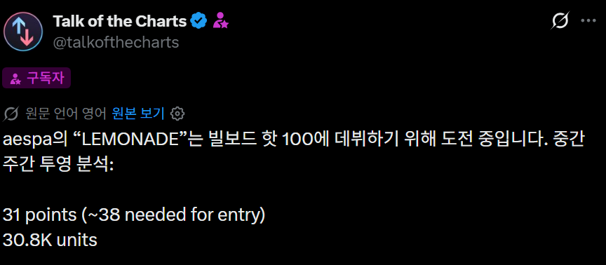 [정보/소식] 애스파 빌보드 핫100 중간 예측 | 인스티즈