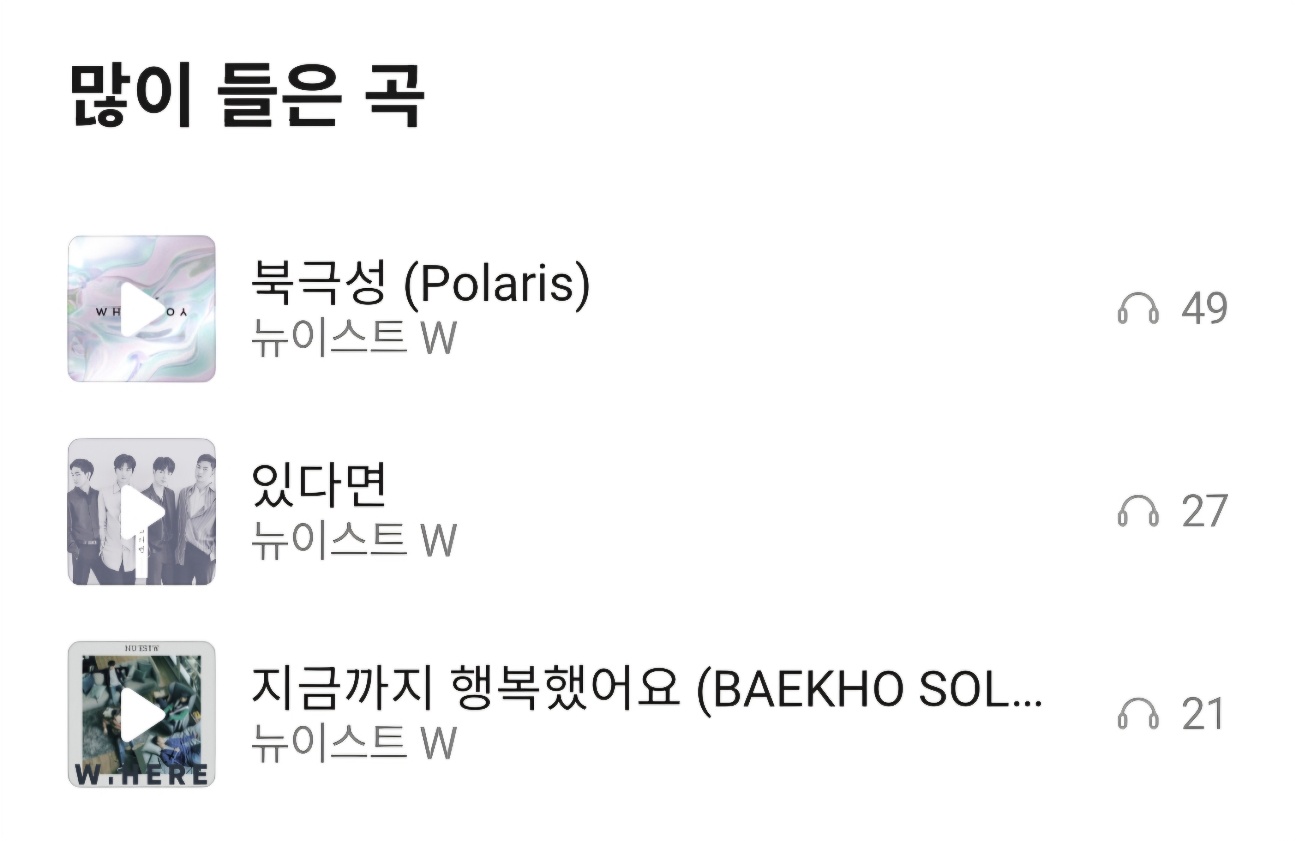 [잡담] 아이돌 노래만 듣는 케이팝 n년차의 최애 수록곡 92편 뉴이스트 W | 인스티즈