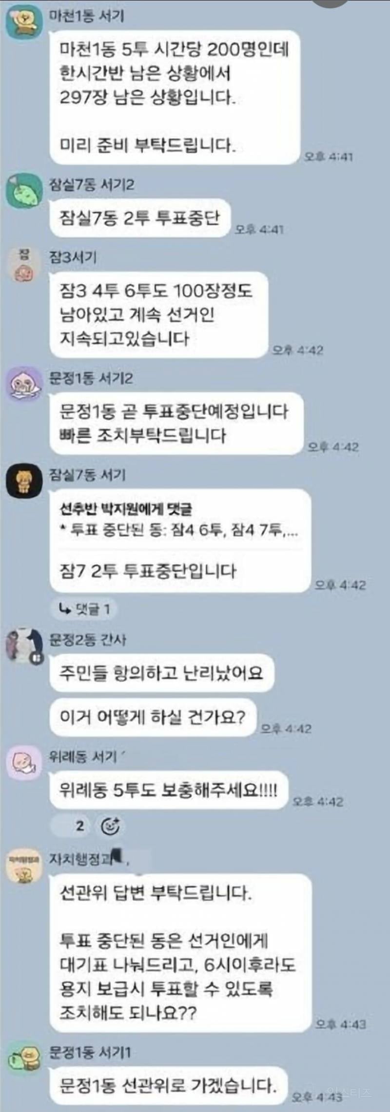 송파 공무원 단톡 폭로 터짐.kakaotalk | 인스티즈