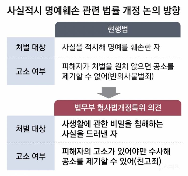 💥'사실적시 명예훼손' 처벌대상 축소 추진 "표현의 자유 위축 방지” | 인스티즈