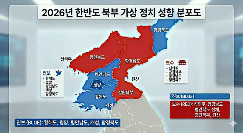 [잡담] 상상) 황해도 이북 지역 보수, 진보 분포도 | 인스티즈
