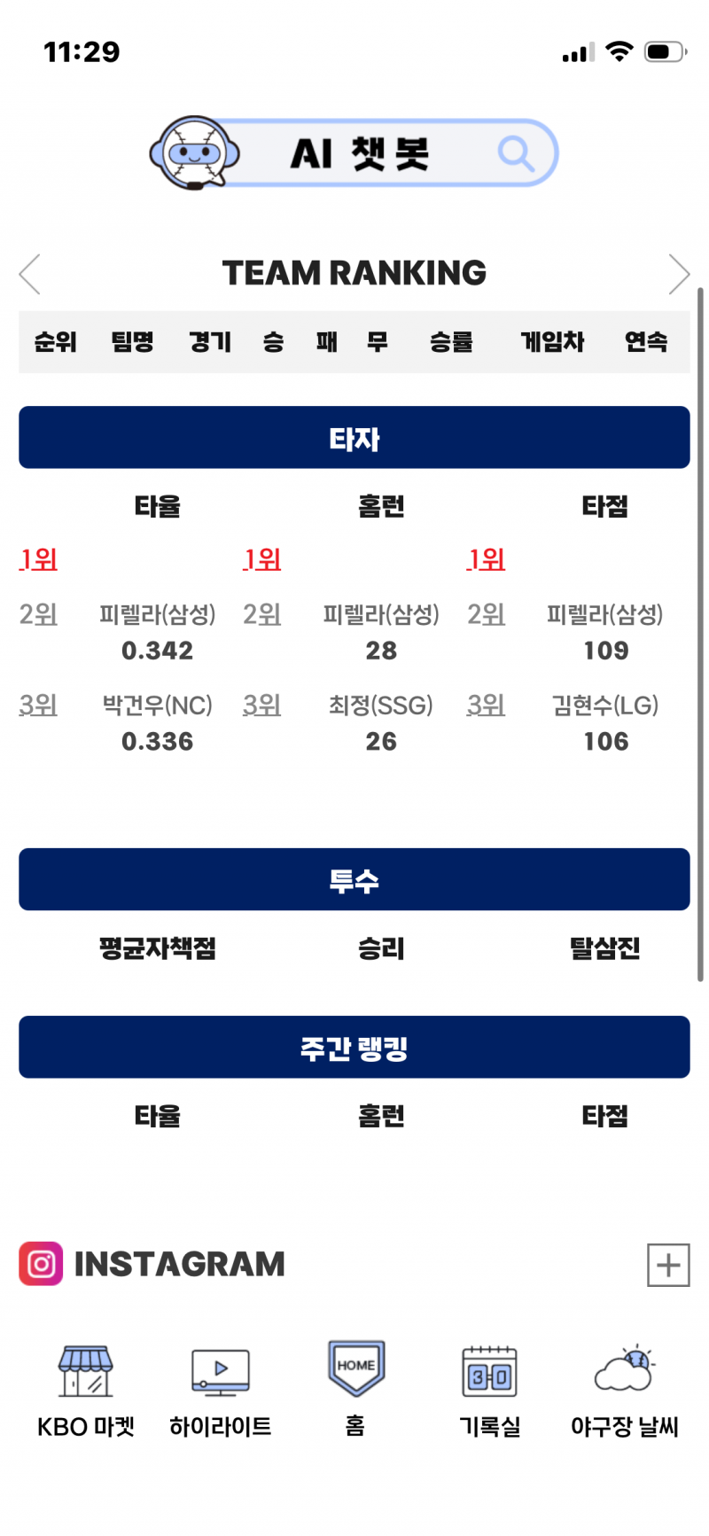 [잡담] 정신차려 크보앱 | 인스티즈