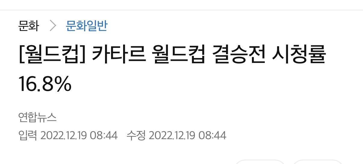 [정보/소식] 카타르 월드컵 결승전 당시 한국 시청률 | 인스티즈