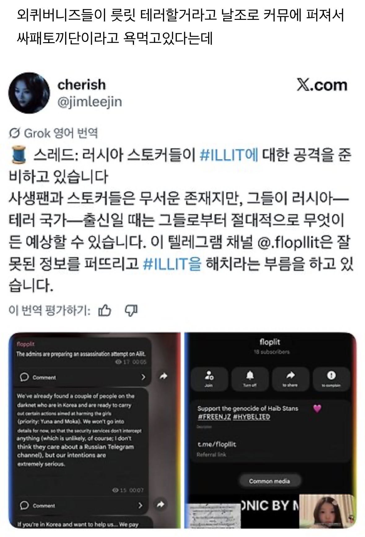 [정보/소식] 뉴진스 팬들이 아일릿 테러 계획중이라고 욕했는데 날조임 | 인스티즈