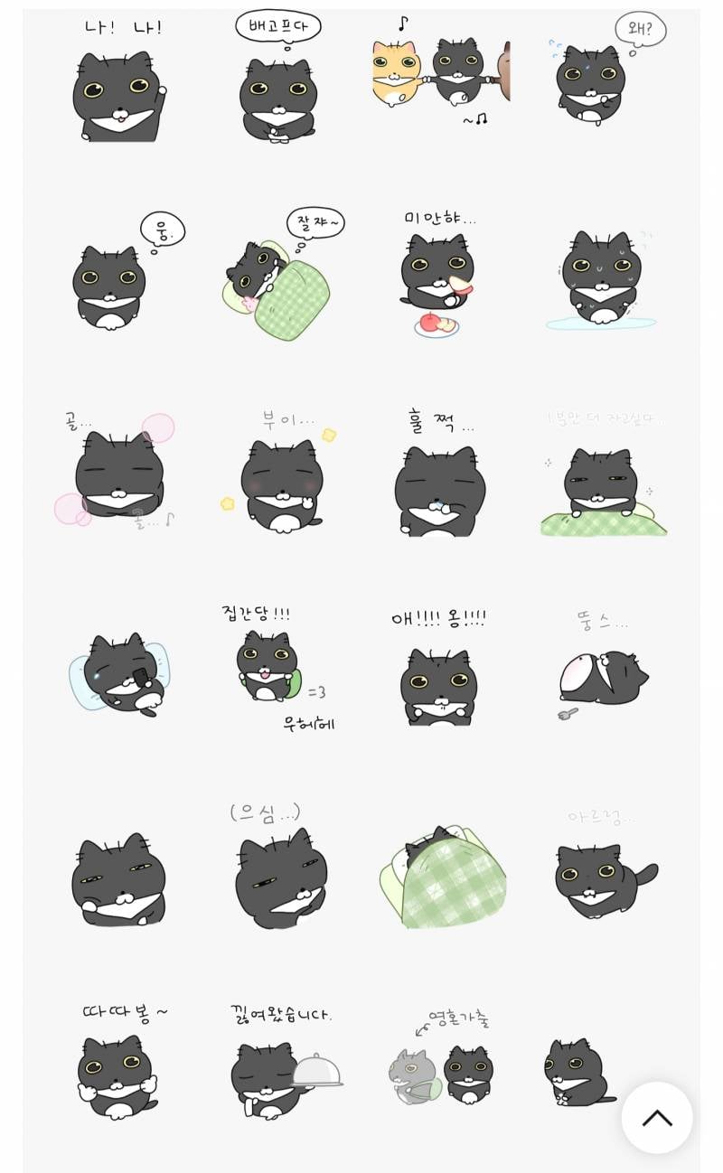 [잡담] 이 검은 고양이 카톡 이모티콘 너무 귀여워 | 인스티즈