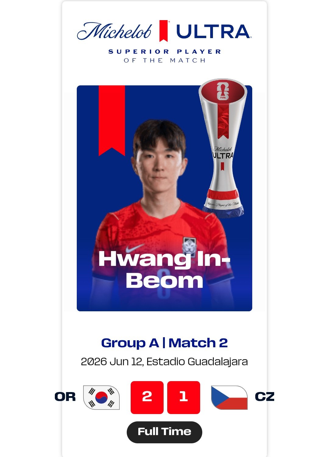 [정보/소식] [공홈] 대한민국 vs 체코 POTM | 인스티즈
