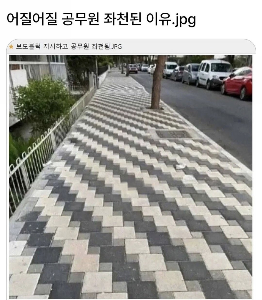 [잡담] 보도블럭 지시하고 좌천된 공무원이 만든거 보니까 기가막힘 | 인스티즈