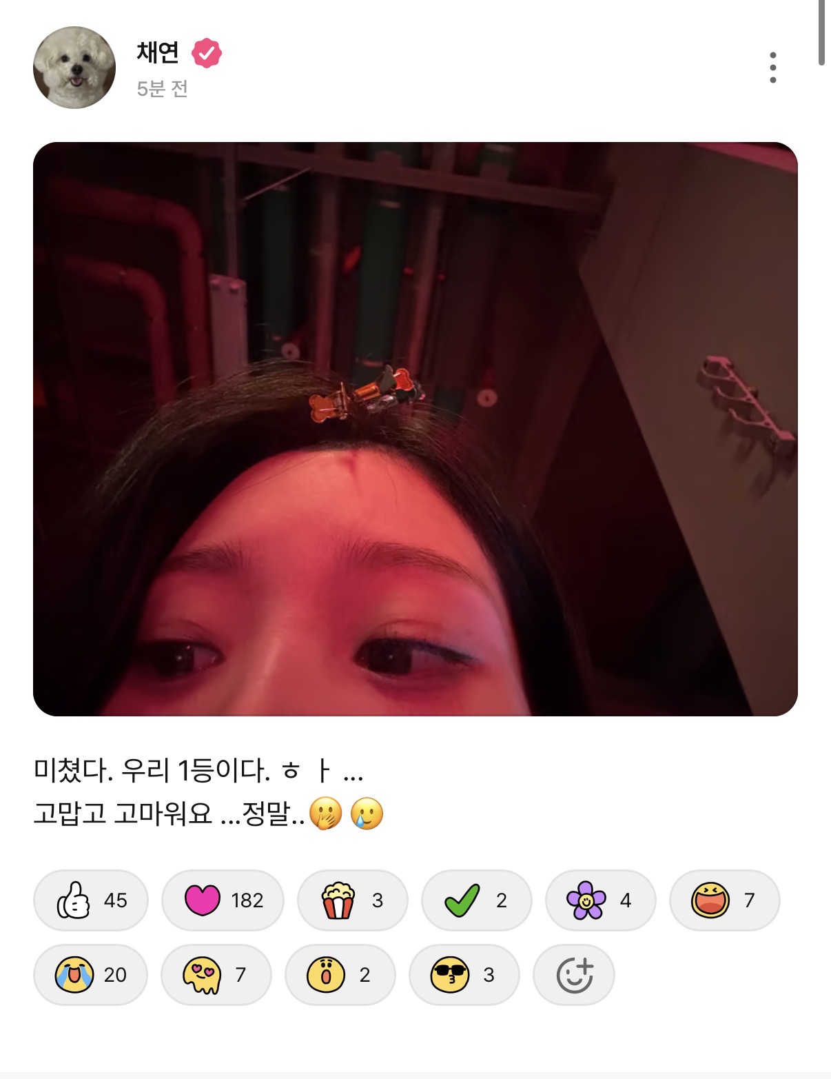 [잡담] 정채연 또 우나ㅋㅋㅋㅋㅋ | 인스티즈