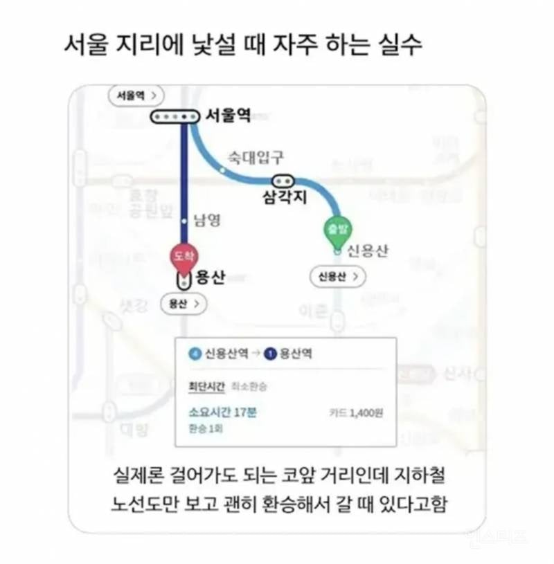 서울 지리에 낯설 때 자주 하는 실수 | 인스티즈