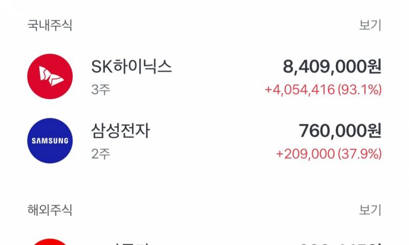 [잡담] 하닉 수익률 보고 미쳤구나 싶어서 그냥 1주 더 삼.. | 인스티즈