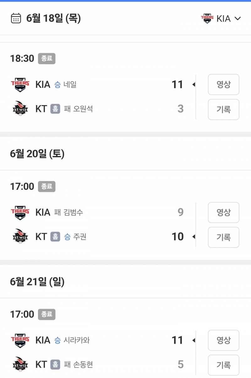 [잡담] 기아는 저번주 주말전부터 지금까지 점수가... | 인스티즈